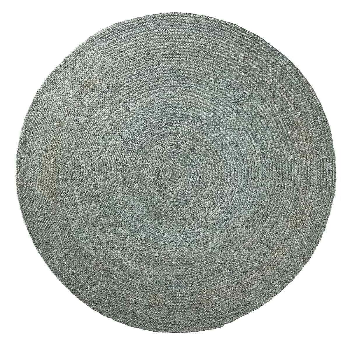 tapis rond en jute coloris bleu gris modele circle