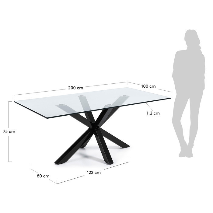 Dimensions table de salle a manger 200x100 avec pied noir