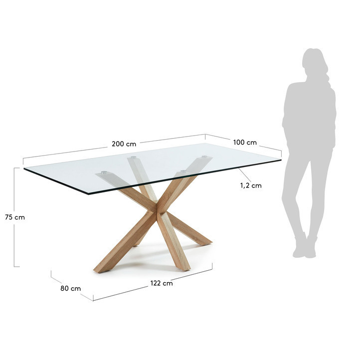 Dimensions table de salle a manger 200x100 avec pied bois