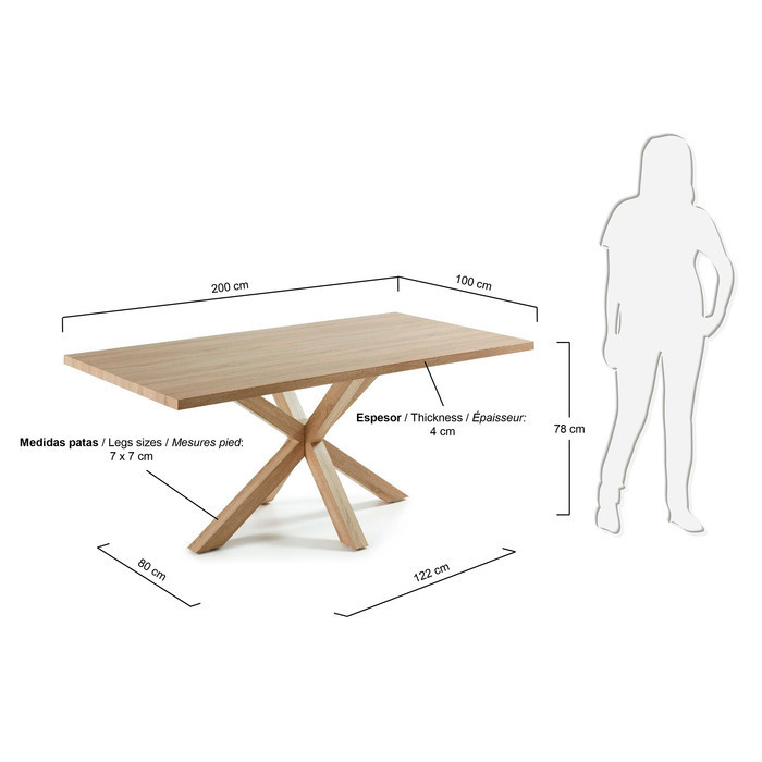 table salle a manger avec plateau bois MDF decor sonoma  modele  échelleSirius