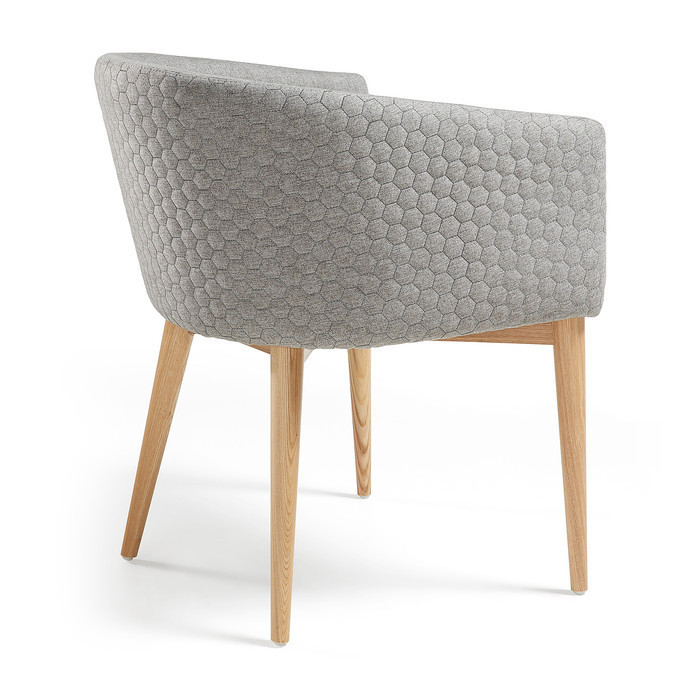 fauteuil de table scandinave en tissu bee gris clair