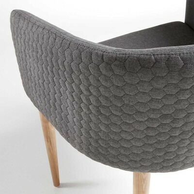 fauteuil de table scandinave en tissu bee gris clair