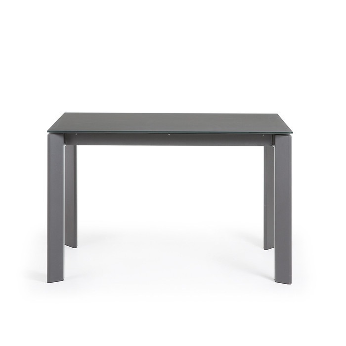 table extensible en verre coloris gris anthracite modele Shirley