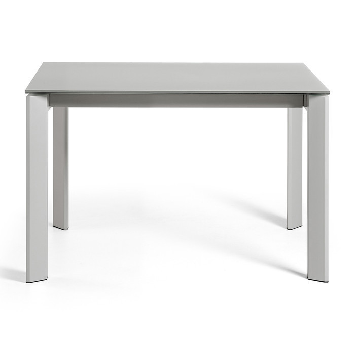 table extensible en verre coloris gris modele Shirley