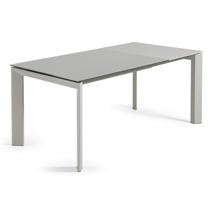 table extensible en verre coloris gris