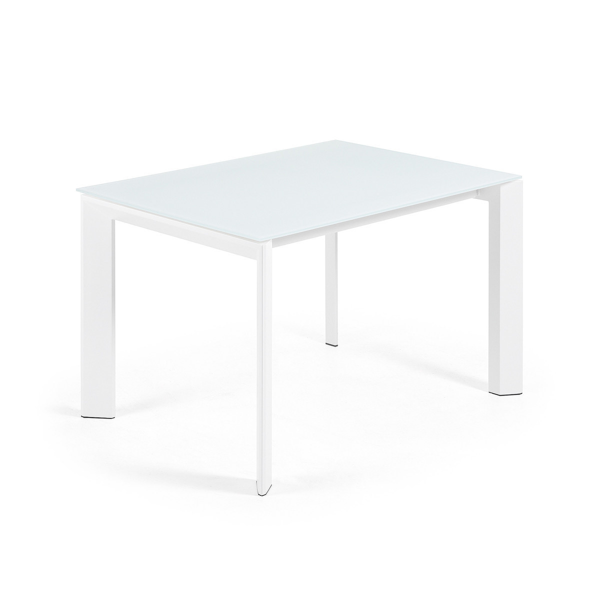 table extensible en verre coloris blanc modele Shirley