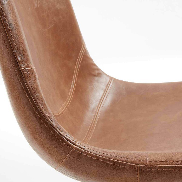 assise aspect cuir chaise métal martha chocolat