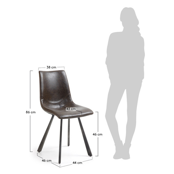 dimensions chaise métal martha taupe 