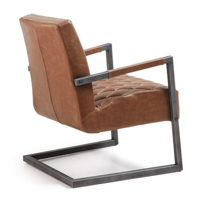 fauteuil avec revetement aspect cuir et structure en acier andrew