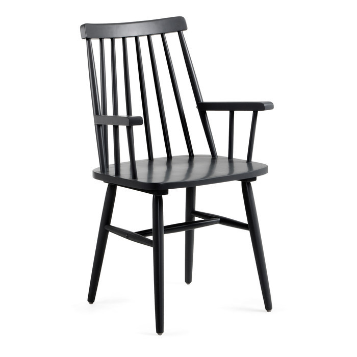 fauteuil de table en bois style bistrot louisy coloris noir