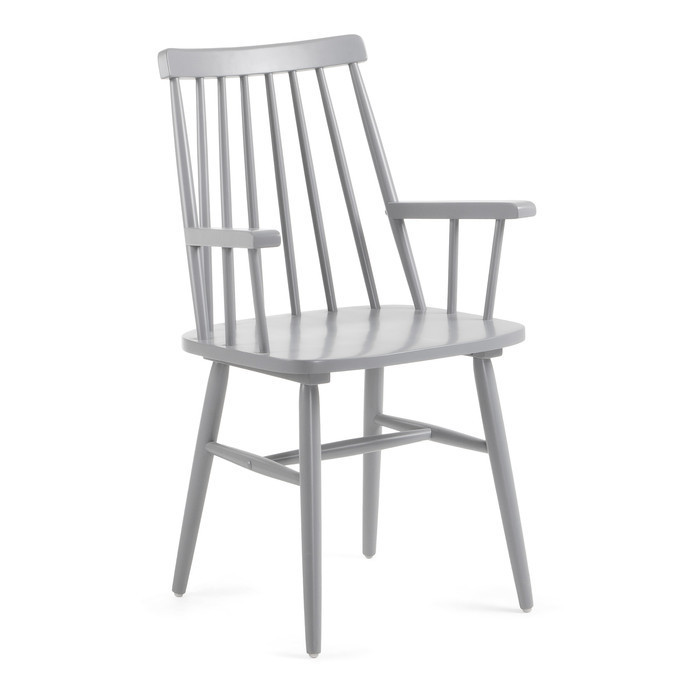 fauteuil de table en bois style bistrot louisy coloris gris