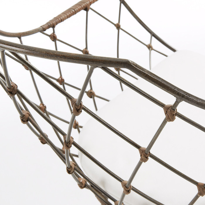 fateuil avec structure en metal decoration rotin mila