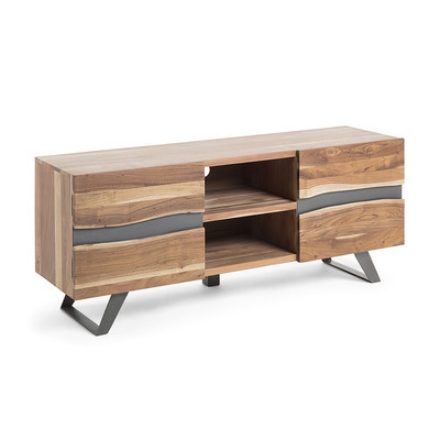 meuble tv industriel en bois d'acacia collection néo