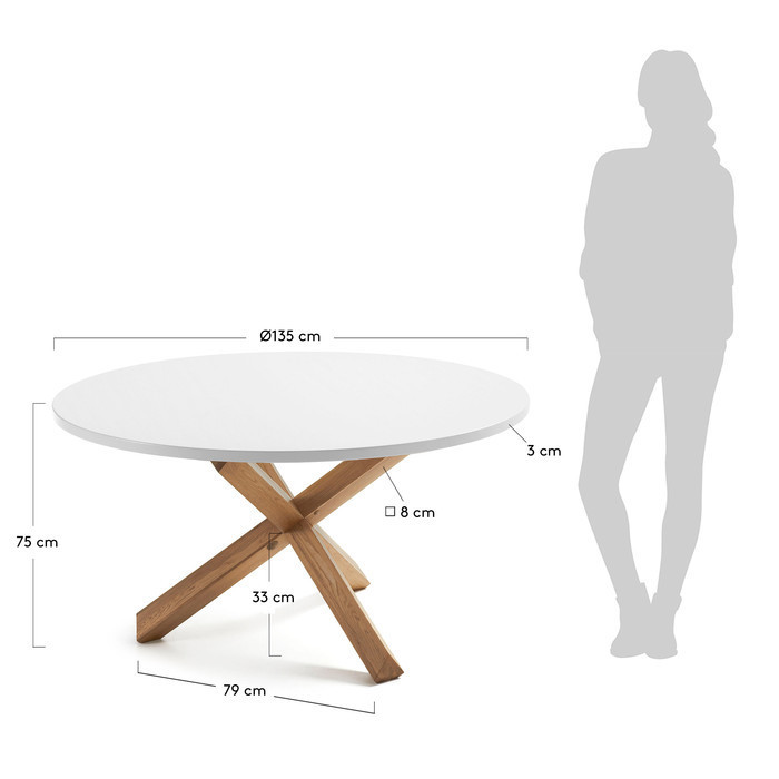 dimensions table ronde Eva