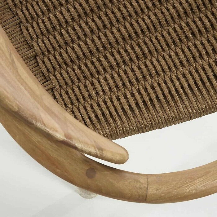 fauteuil design en bois eucalyptus assise coloris beige modele gina cordes
