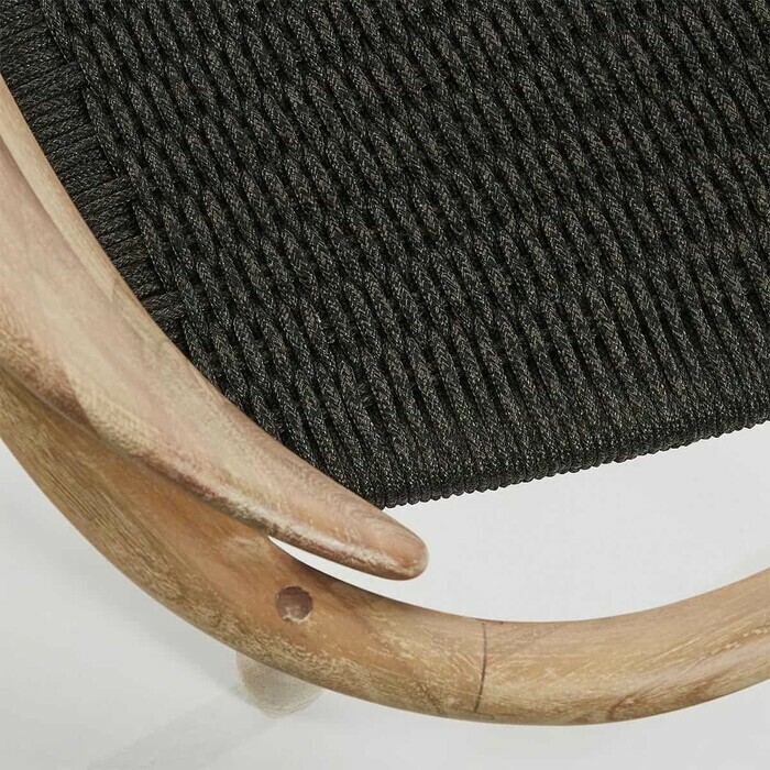 fauteuil design en bois eucalyptus assise coloris gris modele gina cordes