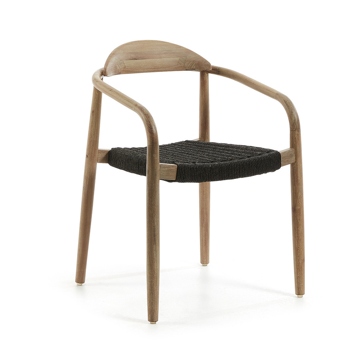 fauteuil design en bois eucalyptus assise coloris gris modele gina
