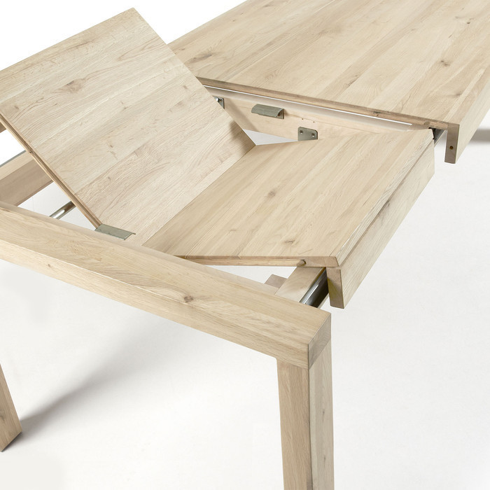 Ouverture table extensible en chêne blanchi Ase