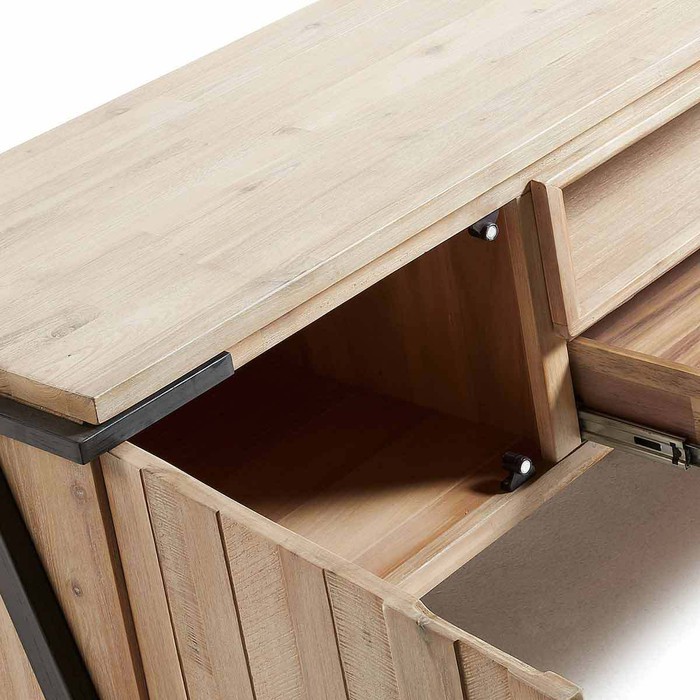 meuble tv industriel en bois et métal avec rangement collection Jaro 