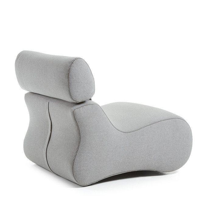 fauteuil design en tissu modele auto coloris gris clair