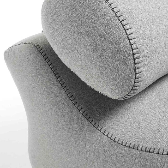 fauteuil en tissu 100% polyester auto gris clair