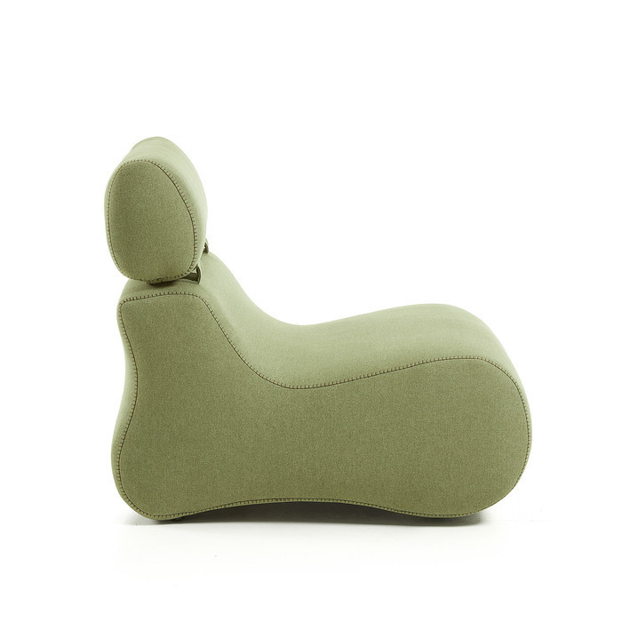 fauteuil en tissu avec appui tete auto vert