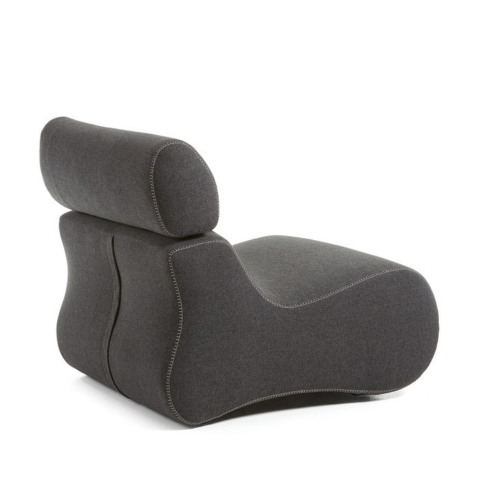 fauteuil design en tissu modele auto coloris gris anthracite