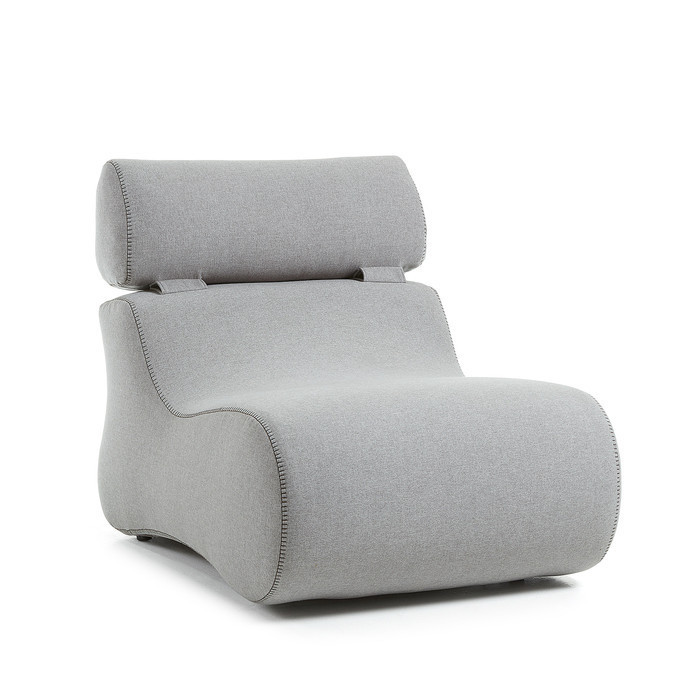 fauteuil en tissu design gris clair modele Auto