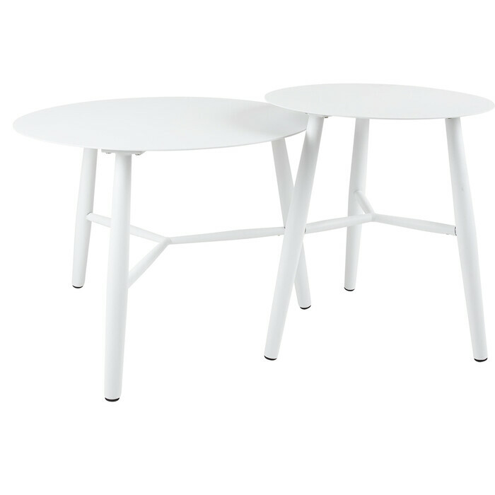 Lot de 2 tables en métal blanc