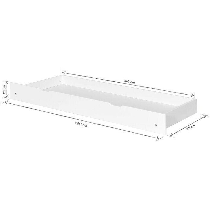 Dimension tiroir blanc pour lit Neva