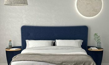 Tte de lit adulte Prosper bleu marine avec chevets en option