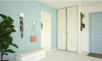 Porte de placard pivotante Dlos - 2 vantaux coloris bois blanchi