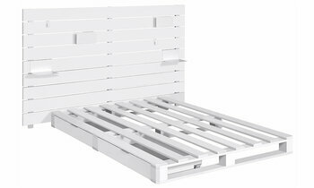 Structure de lit Corfou en blanc avec sa tte de lit Ipar