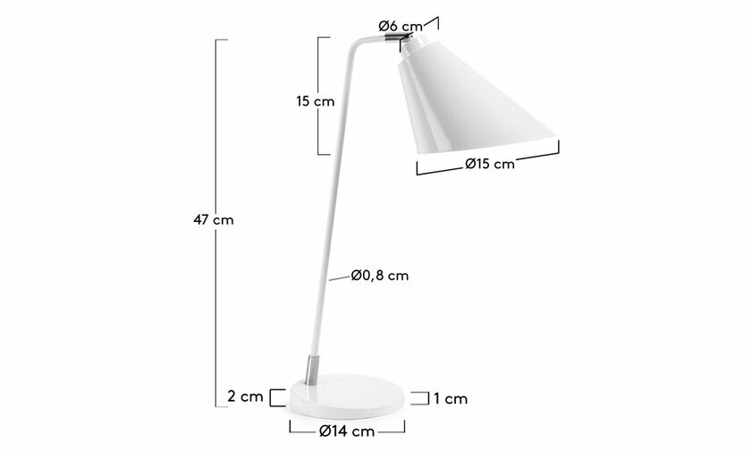 lampe a poser en mtal blanc dimensions