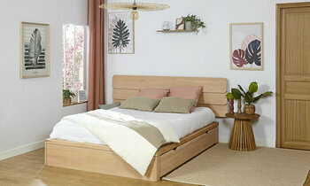Lit Akara avec tte de lit Frgate en bois massif