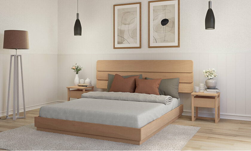 Lit Lakana avec tte de lit Frgate s'intgre parfaitement  la dcoration de votre chambre