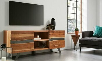 meuble tv en bois d'acacia  pied