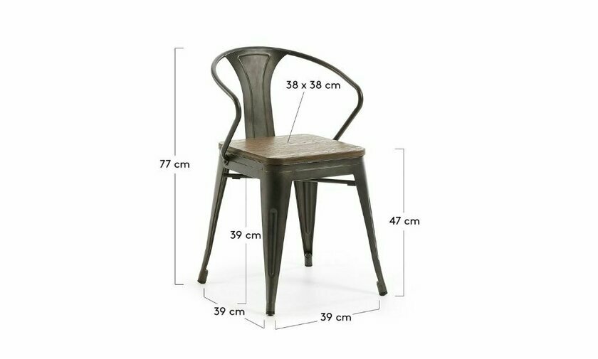 dimensions chaise en acier mta