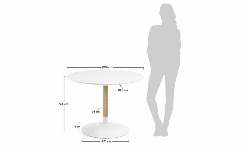 Dimensions table Jais diamtre 110 cm